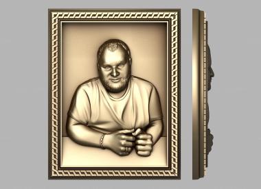 Portrait (Portrait of a man in a frame, PRT_0049) 3D models for cnc