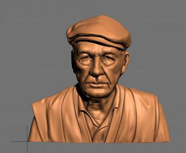 Portrait (Portrait of an old man, PRT_0055) 3D models for cnc