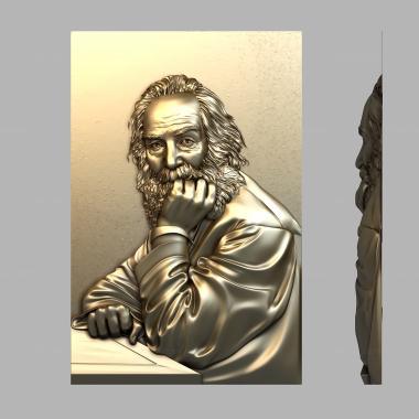 Portrait (Walt Whitman, PRT_0056) 3D models for cnc