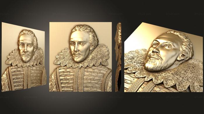 Portrait (Shakespeare, PRT_0057) 3D models for cnc