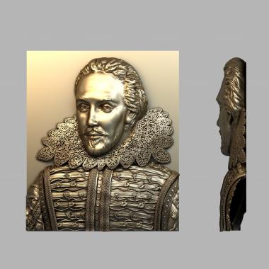 Portrait (Shakespeare, PRT_0057) 3D models for cnc