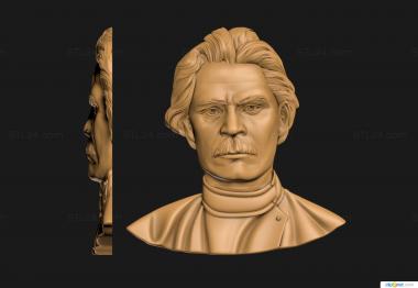 Portrait (Maxim Gorky, PRT_0058) 3D models for cnc