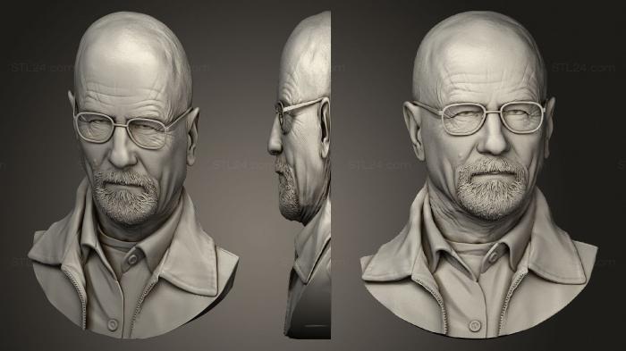 Portrait (Mr. white bas relief, PRT_0061) 3D models for cnc