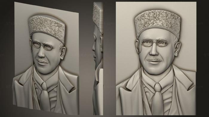 Портреты (Поэт Гусейн Джавид, PRT_0069) 3D модель для ЧПУ станка