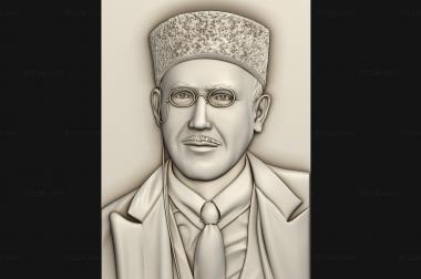 Portrait (Poet Huseyn Javid, PRT_0069) 3D models for cnc