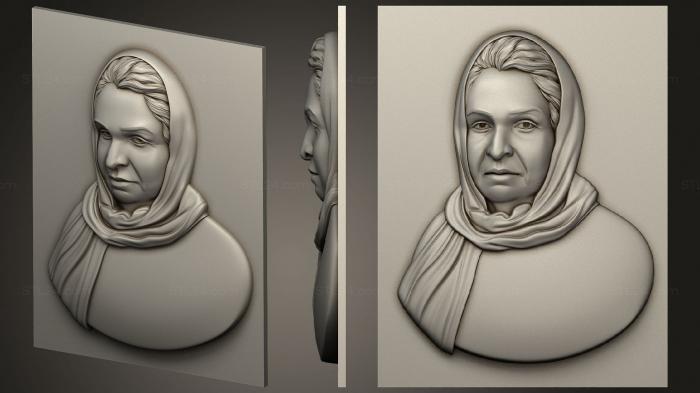 Портреты (Барельеф женщины, PRT_0079) 3D модель для ЧПУ станка