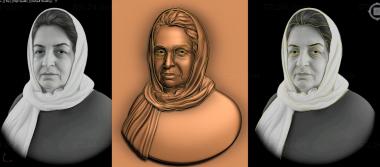 Portrait (Bas-relief of a woman, PRT_0079) 3D models for cnc