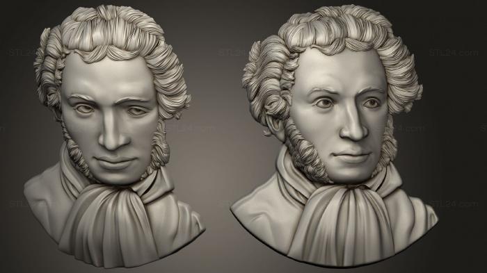 Портреты (Александр Пушкин, PRT_0082) 3D модель для ЧПУ станка
