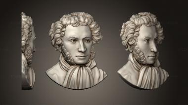 Portrait (Alexander Pushkin, PRT_0082) 3D models for cnc