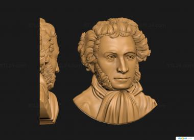 Portrait (Alexander Pushkin, PRT_0082) 3D models for cnc