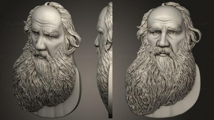 Портреты (Граф Толстой, PRT_0087) 3D модель для ЧПУ станка