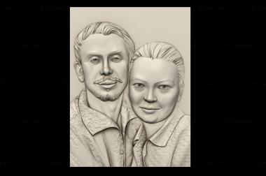 Portrait (Portrait of a couple, PRT_0092) 3D models for cnc