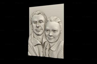 Portrait (Portrait of a couple, PRT_0092) 3D models for cnc