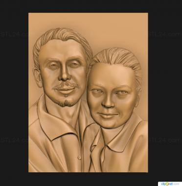 Portrait (Portrait of a couple, PRT_0092) 3D models for cnc