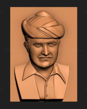 Portrait (Portrait of a man in a turban, PRT_0103) 3D models for cnc