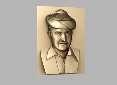 Portrait (Portrait of a man in a turban, PRT_0103) 3D models for cnc