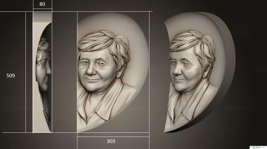 Portrait (Monument to a woman individual, PRT_0109) 3D models for cnc