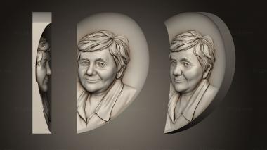 Portrait (Monument to a woman individual, PRT_0109) 3D models for cnc