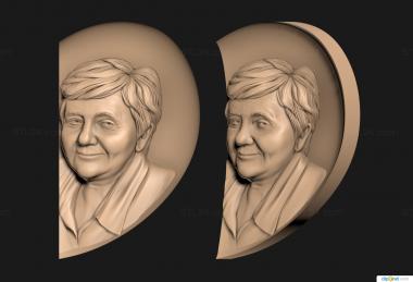 Portrait (Monument to a woman individual, PRT_0109) 3D models for cnc