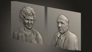 Portrait (Paired portrait, PRT_0119) 3D models for cnc