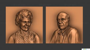 Portrait (Paired portrait, PRT_0119) 3D models for cnc