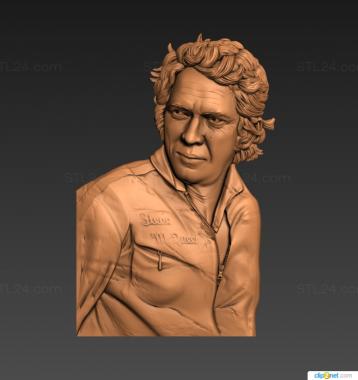 Portrait (Steve mcqueen, PRT_0132) 3D models for cnc