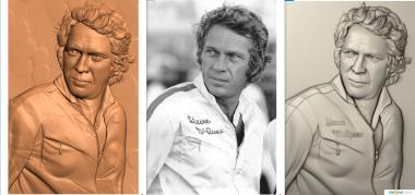 Portrait (Steve mcqueen, PRT_0132) 3D models for cnc