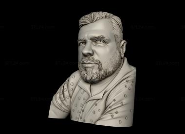 Portrait (A man with a beard, PRT_0134) 3D models for cnc