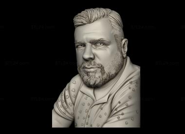 Portrait (A man with a beard, PRT_0134) 3D models for cnc