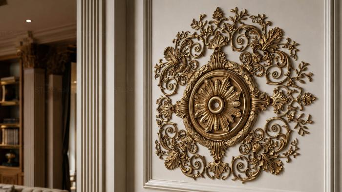 Ceiling rose (Song of the nightingale, PRZ_0059-9) 3D models for cnc