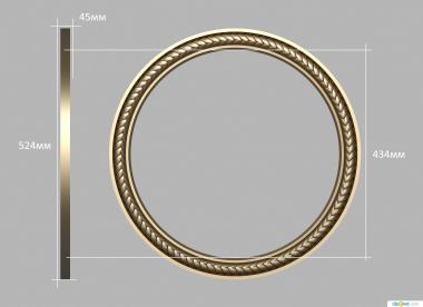 Round frame (Round frame framed by pigtails, RK_0759) 3D models for cnc