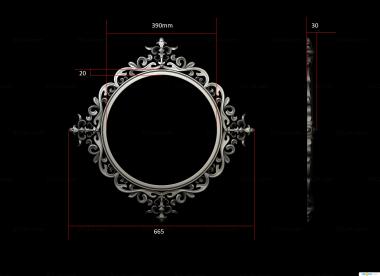 Round frame (Round mirror frame, RK_0767) 3D models for cnc