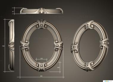 Round frame (Socket on the mirror frame, RK_0768) 3D models for cnc