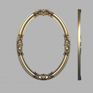 Round frame (The frame is oval with decorations on the sides, RK_0776) 3D models for cnc