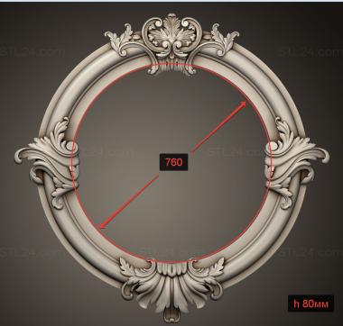 Round frame (Round frame according to the catalog of vintage sketches WINDOW 0009, RK_0777) 3D models for cnc