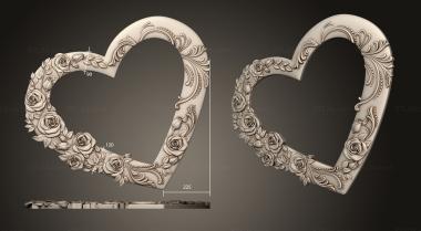 Mirrors and frames (Heart-shaped frame, RM_1030) 3D models for cnc