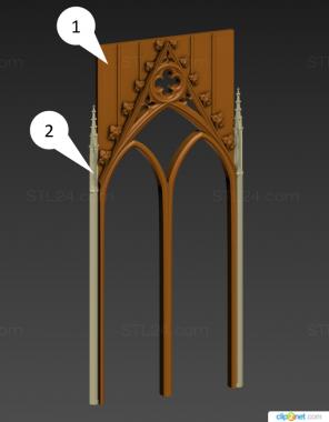 Mirrors and frames (Gothic frame, RM_1046) 3D models for cnc