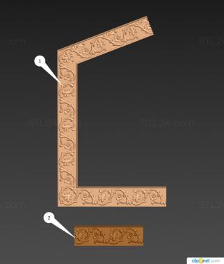 Mirrors and frames (Carved element, RM_1051) 3D models for cnc