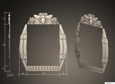 Mirrors and frames (Platbands with a bee, RM_1062) 3D models for cnc