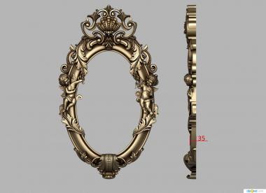 Mirrors and frames (Frame with angels, RM_1077) 3D models for cnc