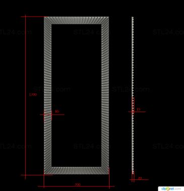 Mirrors and frames (Mirror frame with stripes, RM_1102) 3D models for cnc