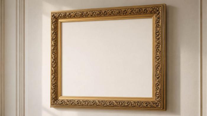 Baguette frame (Decorative square frame with classic floral pattern, RMB_0054-2) 3D models for cnc