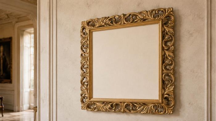 Baguette frame (Rectangular frame with openwork floral ornament, RMB_0722) 3D models for cnc