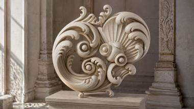 Rokayla Round volumetric rosette with curls 3d model