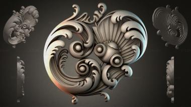 Rokayla (Round volumetric rosette with curls, RKLI_000072) 3D models for cnc