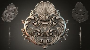 Rokayla Baroque rosette with leaves 3d model