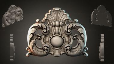 Rokayla Baroque decorative ornament with a round medallion 3d model