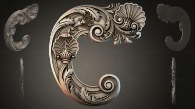 Rokayla Decorative letter C with ornament 3d model