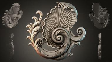 Rokayla Openwork ornament with a shell and swirls 3d model