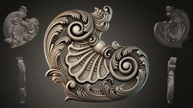 Rokayla Ornamental shell with scrolls 3d model
